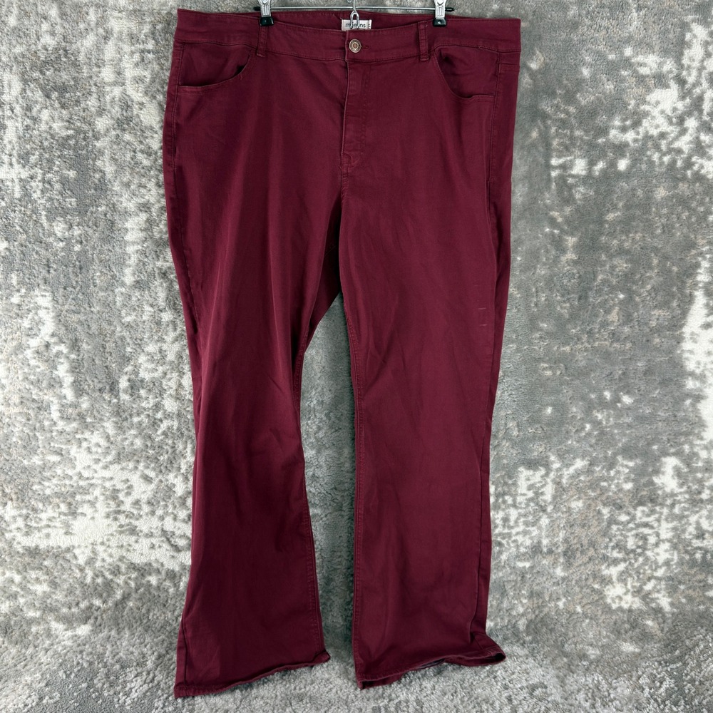 Maurices Size 22‎ Bootcut Stretch Denim Casual Jeans Burgundy Long Sleeve Women